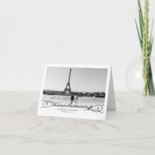 Merci Beaucoup Chic Script Photo Bröllop Tack Anteckningskort
