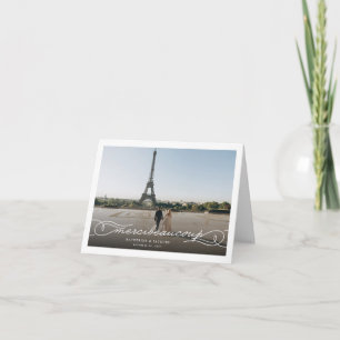 Merci Beaucoup Chic Script Photo Bröllop Tack Anteckningskort