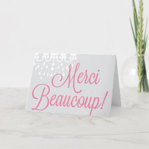Merci Beaucoup! Hälsning-/tackkort Tack Kort