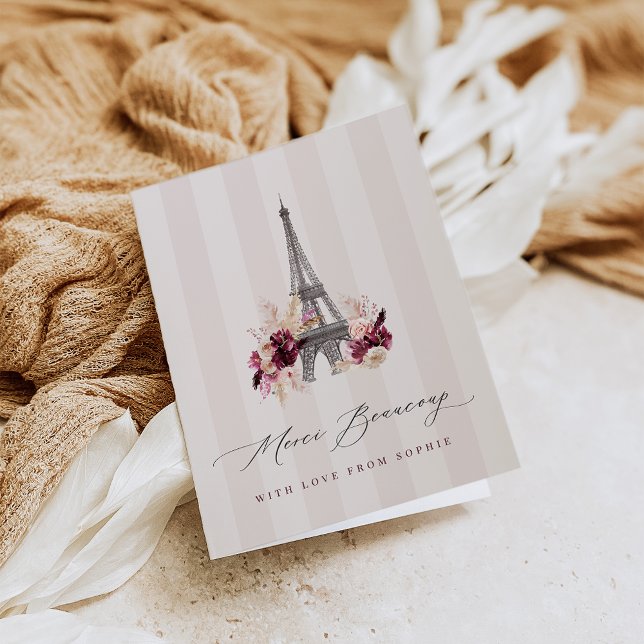 Merci Beaucoup Paris Baby Shower Tack Kort (Skapare uppladdad)