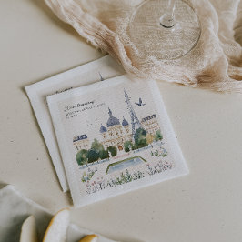 Merci Beaucoup | Parisian Watercolor Garden Pappersservett
