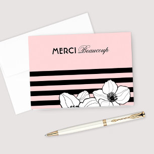 Merci Beaucoup Rosa Black Fransk Anemone Flowers Tack Kort