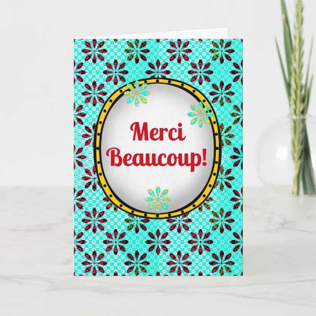 Merci Beaucoup - Spelande Fransk - tackkort Kort (Framsida)