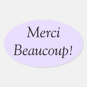 Merci Beaucoup Sticker Ovalt Klistermärke