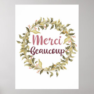Merci Beaucoup Tack Fransk Poster