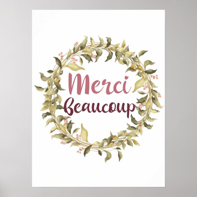 Merci Beaucoup Tack Fransk Poster (Framsidan)
