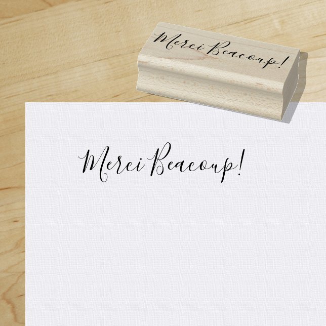 Merci Beaucoup | Tack så mycket (på franska) Stämpel ("Everyday is abundantly beautiful." 
Sincerely Best Wishes from Lucky Design World)