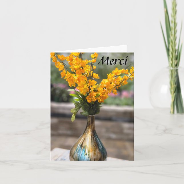 Merci - blombouquet tack kort (Framsida)