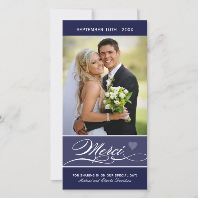 Merci - Carte Photo (4x8) Tack Kort (Framsida)