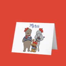 Merci Cute Fransk Tecknad Animals