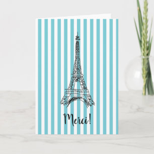 Merci Eiffel Torn Turcos Paris-kort Tack Kort