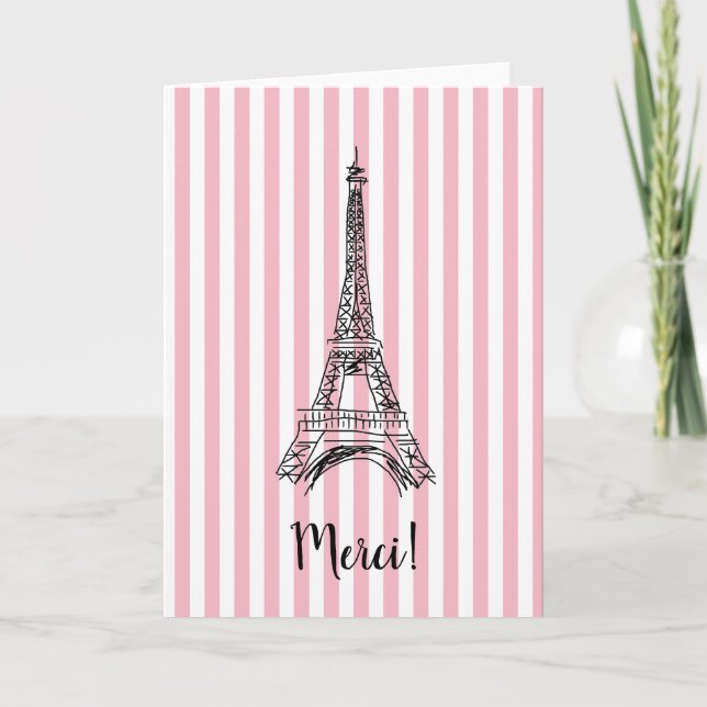 Merci Eiffel tornParis kort (Framsida)