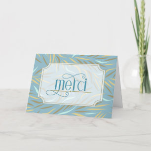 Merci Fransk Earthy Blue Botanical Tack Kort