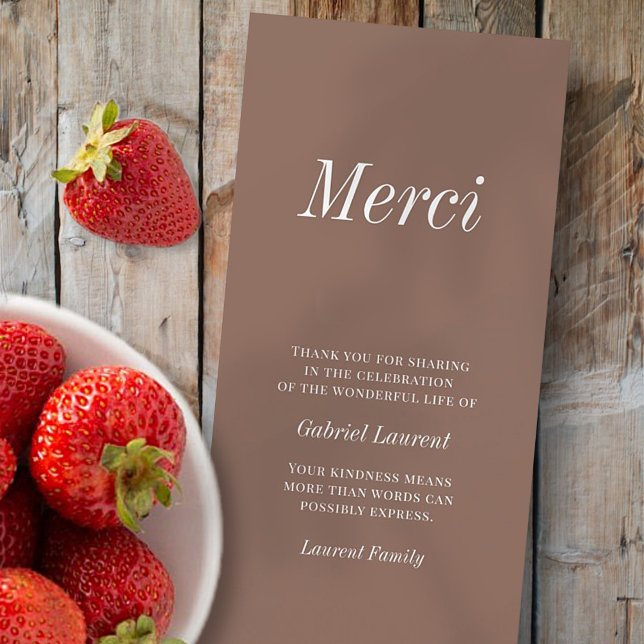 Merci Fransk Modern Typography Memorial Tack (Skapare uppladdad)