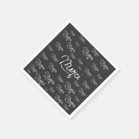 "Merci", Fransk Offert Black & White Mönster