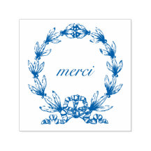 "merci" i Laurel Wand self-inking frimärke