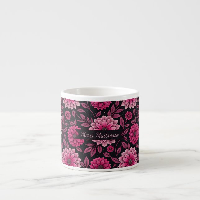 Merci Maîtresse – Floral Élégant Espressomugg (Framsidan)