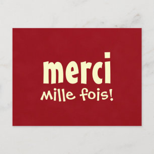 MERCI MILLE FOIS-vykort Vykort