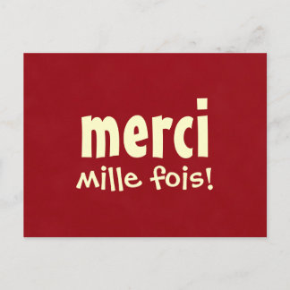 MERCI MILLE FOIS-vykort Vykort