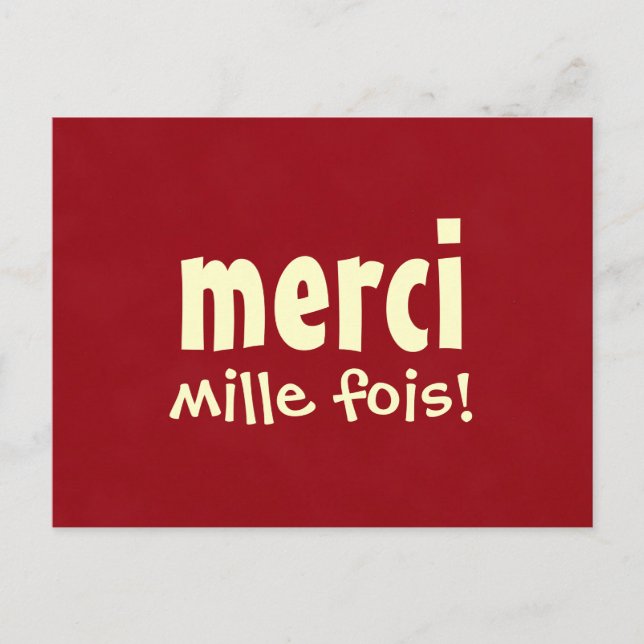 MERCI MILLE FOIS-vykort Vykort (Framsida)