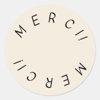 Merci! Minimal enkel Tack för design Runt Klistermärke