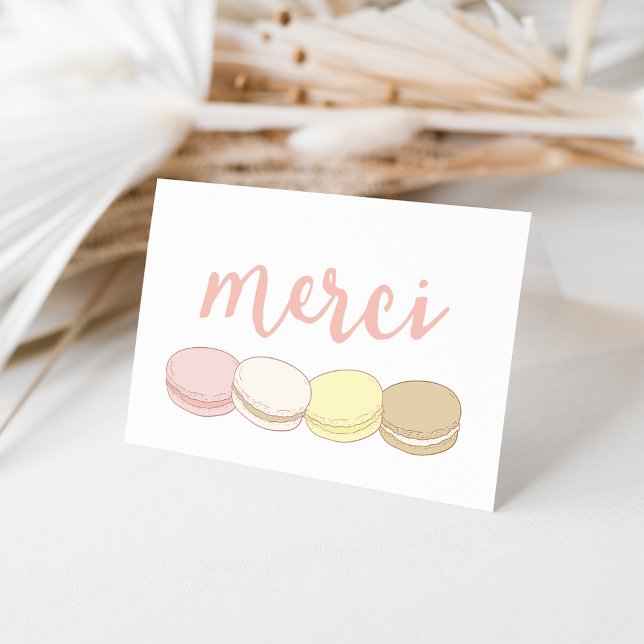 Merci Pastel Fransk Macarons Tack Kort (Skapare uppladdad)