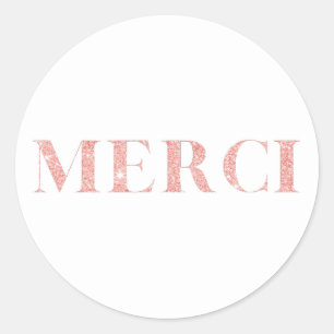 Merci Rose Gold Elegant Tack Runt Klistermärke