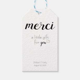 Merci Tack Bröllop Gift-favorittagg Presentetikett