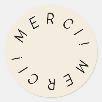 Merci! Tack-etikett för enkel design i hand plocka Runt Klistermärke