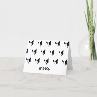 Merci Tack Fransk Bulldog Boston Terrier Card Kort