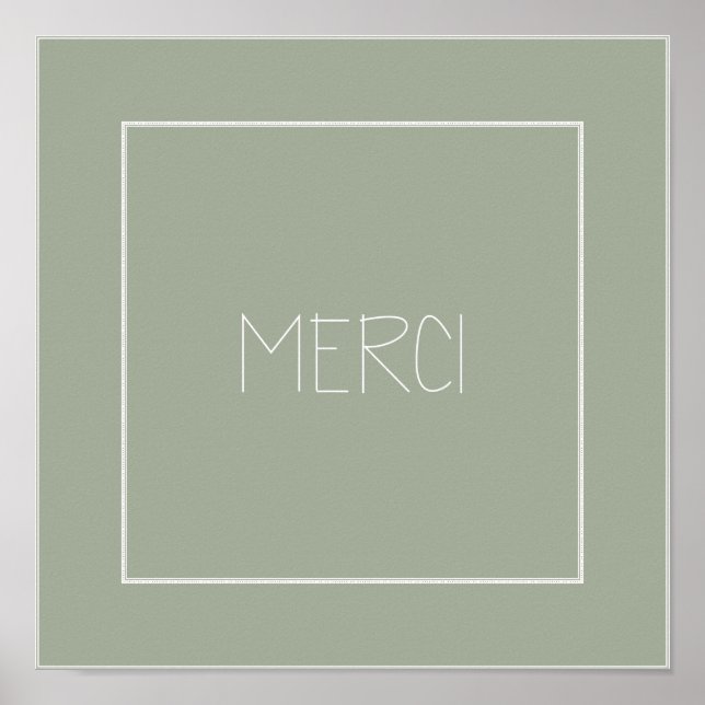 MERCI - Tack - Fransk Poster (Framsidan)