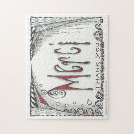"Merci - tack" Jigsaw 8x10 eller 11x14 Pussel