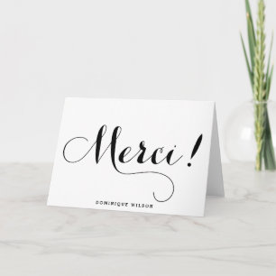 Merci   Whimsical Calligraphy Tacksamhetskort Tack Kort