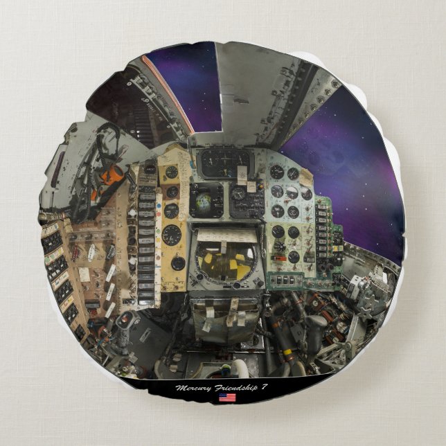 Mercury 7 cabin rund kudde (Framsidan)