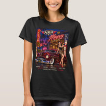 Mercury Customs Vintage Pin-Up Hot Rod Dam-T-Shirt