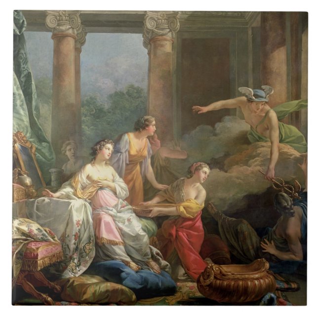 Mercury, Herse och Aglauros, 1763 (olja på kanfas) Kakelplatta (Framsidan)