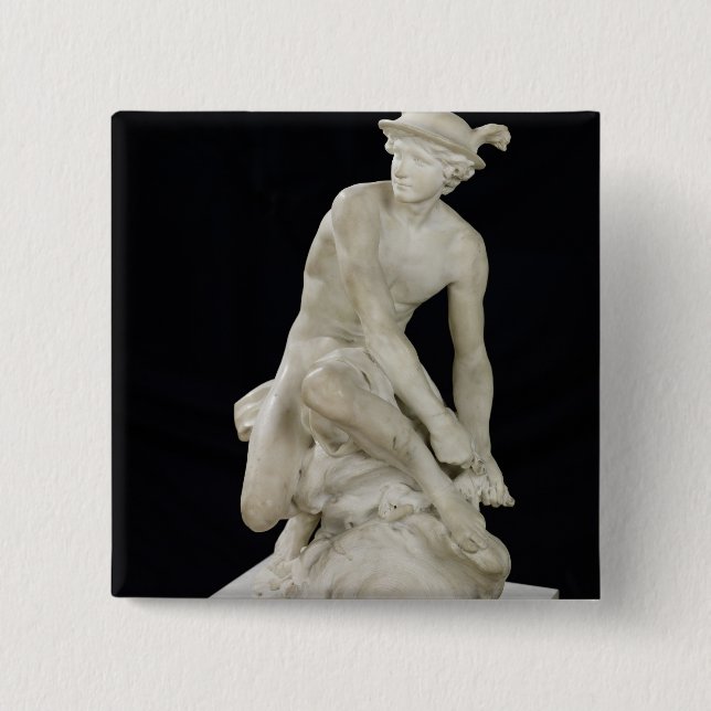Mercury som fäster hans bevingada Sandals, 1744 Knapp (Framsida)