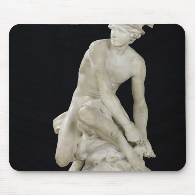 Mercury som fäster hans bevingada Sandals, 1744 Musmatta (Framsidan)
