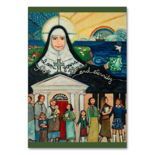 Mercy Founder Catherine McAuley-bönekort Bordsnummer