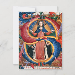 Mercy Madonna med Kneeling Friars av Angelico Vykort