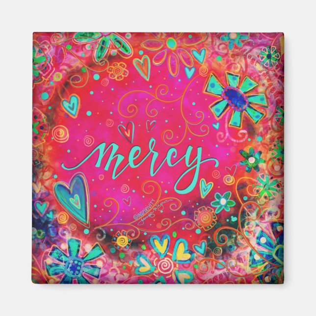 "Mercy" ONE ORD Inspirief Magnet (Framsidan)