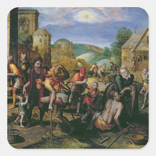 Mercy-verket Fyrkantigt Klistermärke (Framsida)