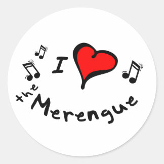 Merengue I Heart-Kärlek Gift Runt Klistermärke