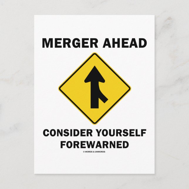 Merger Ahead Consider Yourself Forealert (Signera) Vykort (Framsida)