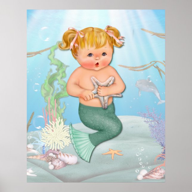 MerGirl med Starfish Poster (Framsidan)