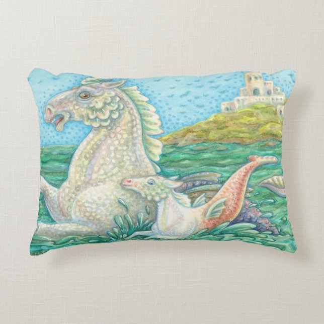 Merhorse Bay - Sea Horse Family ACCENT PILLOW Prydnadskudde (Framsidan)