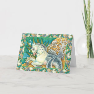 MERHORSE & WHITE OCTOPUS, FANTASY UNICORN Blank Kort