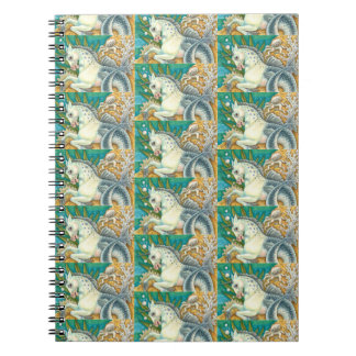 MERHORSE & WHITE OCTOPUS, FANTASY UNICORN HORSE ANTECKNINGSBOK