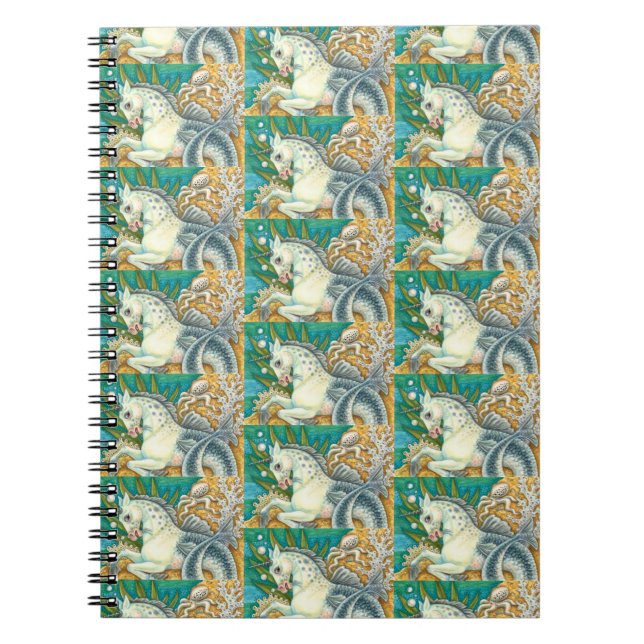 MERHORSE & WHITE OCTOPUS, FANTASY UNICORN HORSE ANTECKNINGSBOK (Framsidan)