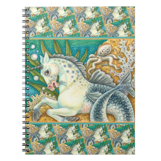 MERHORSE & WHITE OCTOPUS, FANTASY UNICORN HORSE ANTECKNINGSBOK (Framsidan)